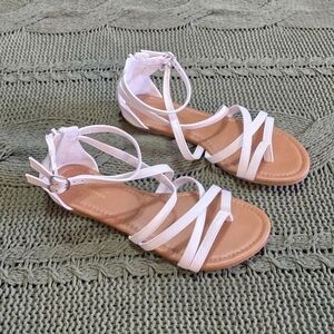 White Strappy Women's Sandals - Classic Ankle Strap